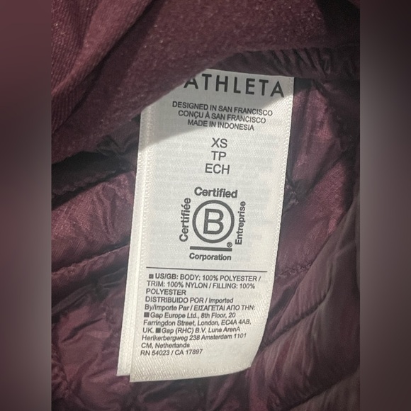 💫Athleta Cozy Sherpa Snap Sweatshirt Spiced Cabernet Size XS Burgundy💫 - Picture 4 of 9
